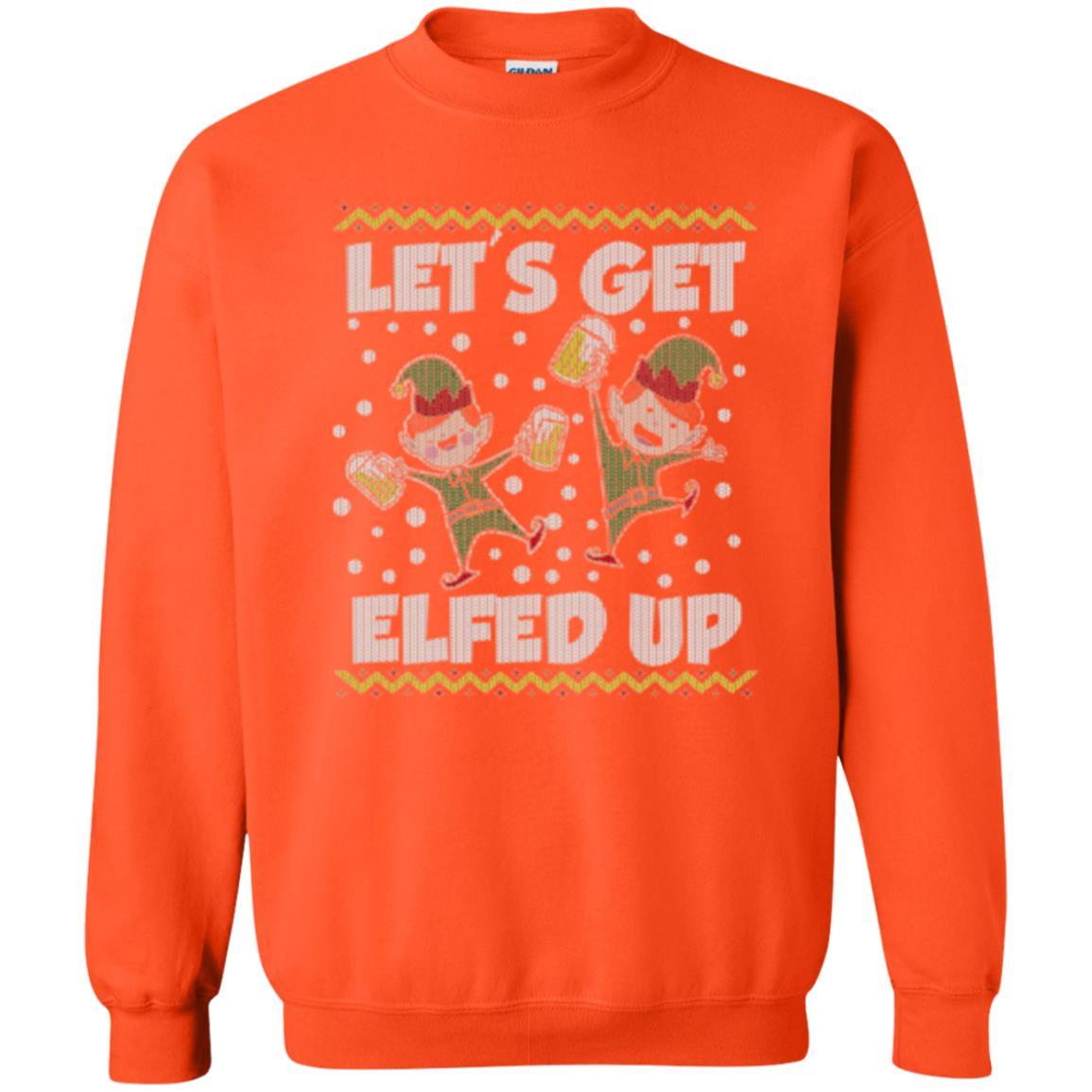 Christmas T-shirt Let's Get Elfed Up Orange