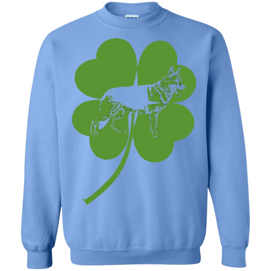 German Shepherd Shamrock St. Patrick_s Day T-shirt Carolina Blue