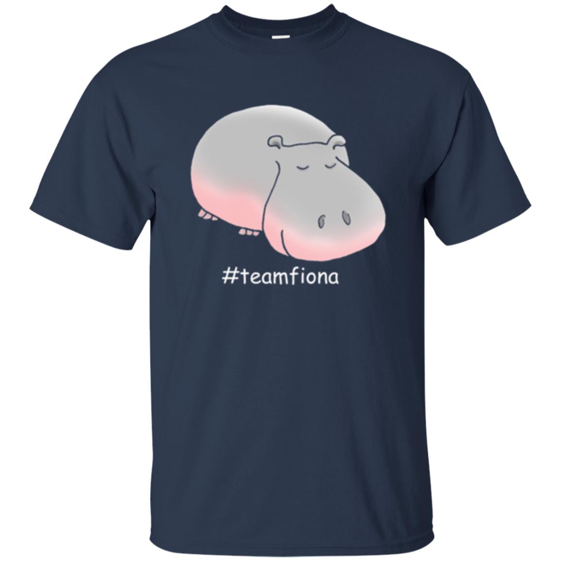 Hippo Lover T-shirt Hashtag Team Fiona Navy