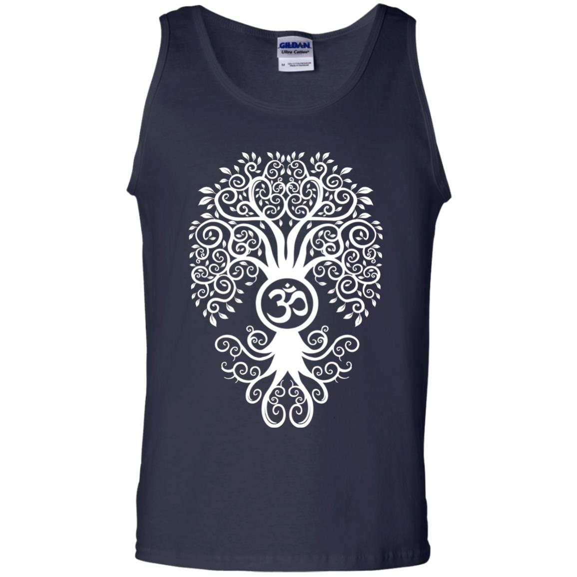 White Bodhi Tree Yoga Tshirt Navy