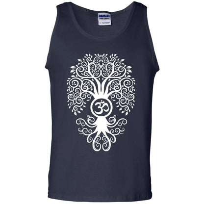 White Bodhi Tree Yoga Tshirt Navy