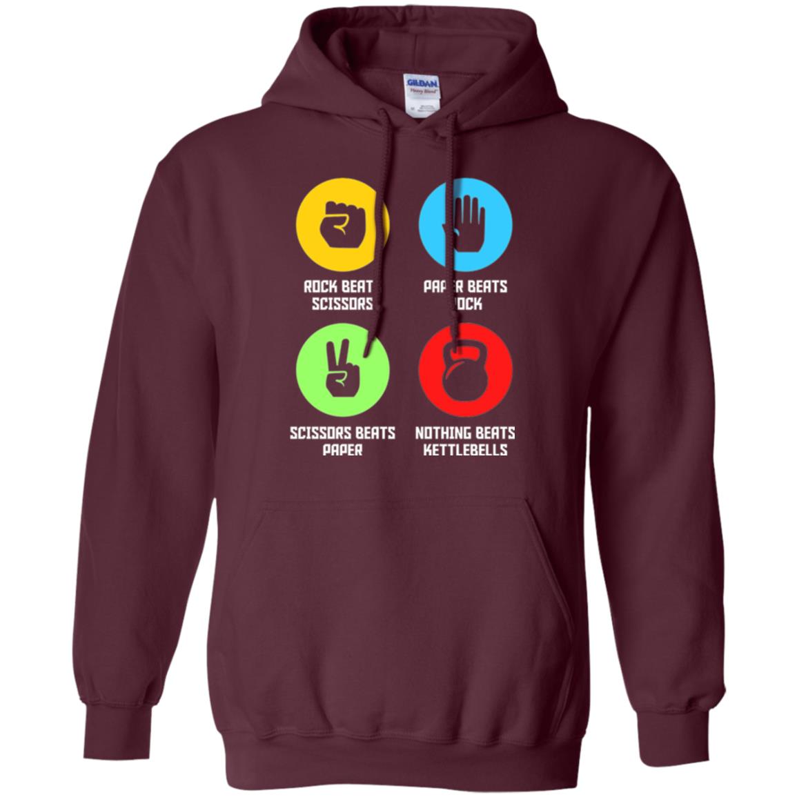 Fitness Gym Sports T-shirt Funny Nothing Beats Kettlebells Maroon