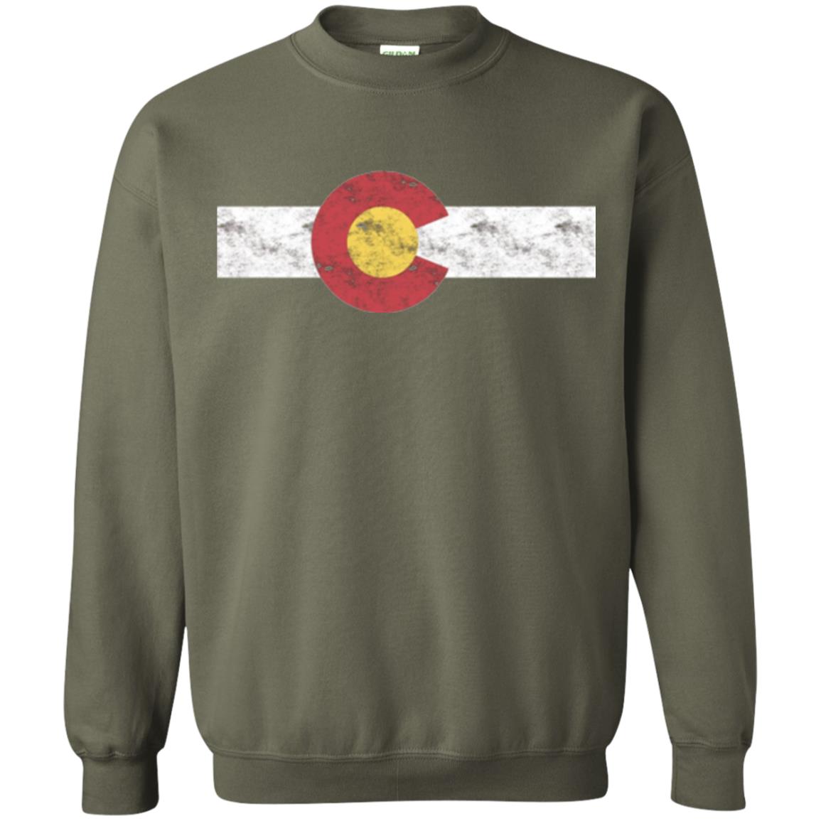 Colorado State Flag T-shirt Patriotic Colorado Day Military Green