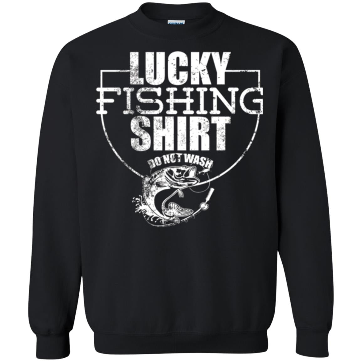 Fisherman T-shirt Lucky Fishing Shirt Do Not Wash Black