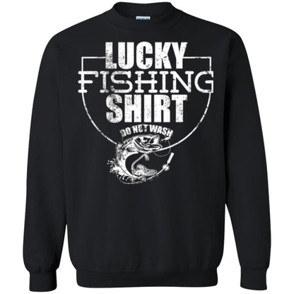 Fisherman T-shirt Lucky Fishing Shirt Do Not Wash Black