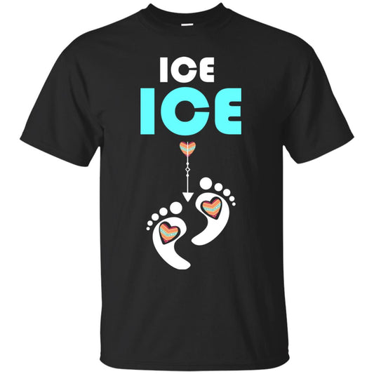 Ice Ice Funny Pregnancy Announcement T-shirt Black