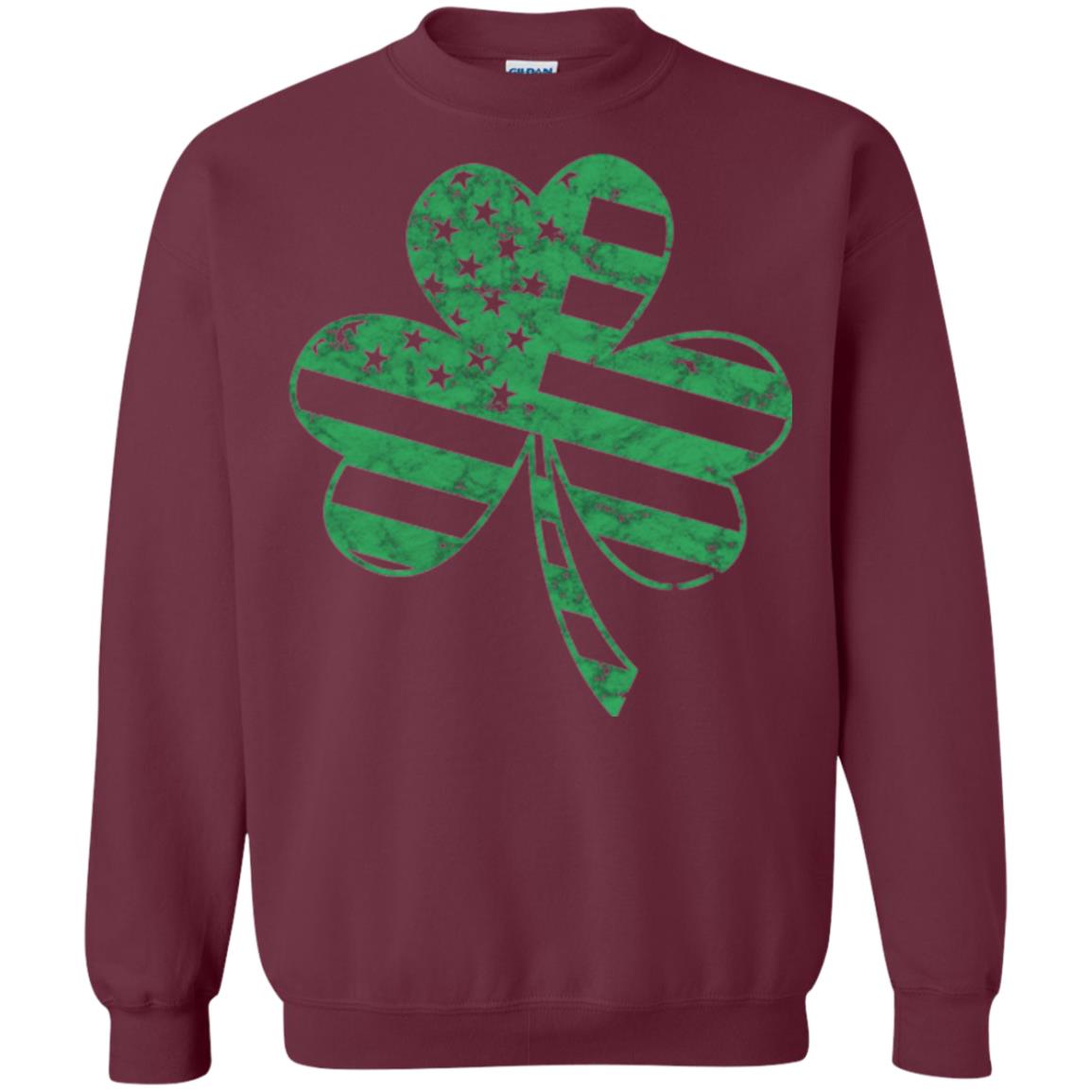 Irish American Flag Shamrock St. Patrick's Day T-shirt Maroon