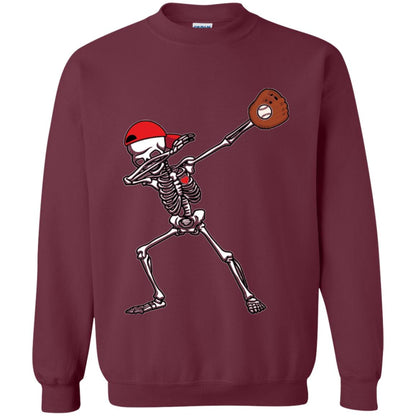 Dabbing Skeleton Baseball Lover T-shirt Maroon