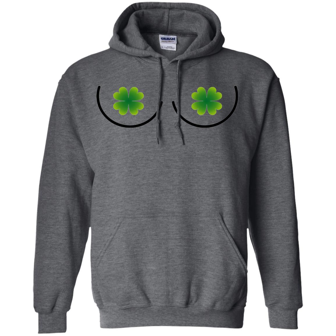Irish Shamrock Boobs St. Patrick_s Day T-shirt Dark Heather