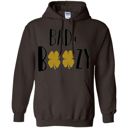 Bad And Boozy Funny Saint Patrick Day Drinking T-shirt Dark Chocolate