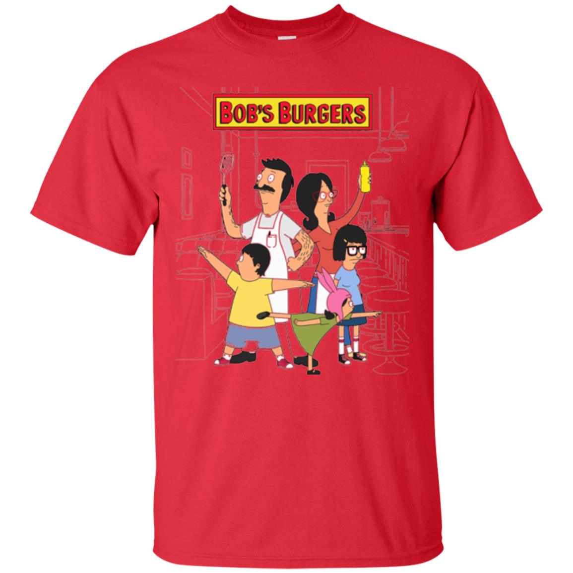 Family Group Hero Pose T-shirt Bob_s Burgers Red