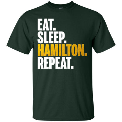 Hamilton T-shirt Eat Sleep Hamilton Repeat Forest Green