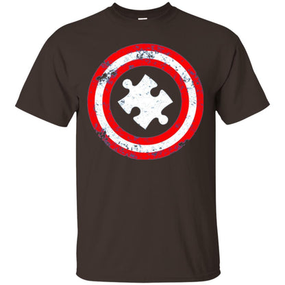 Captain Autism Superhero T-shirt Autism Awareness Dark Chocolate