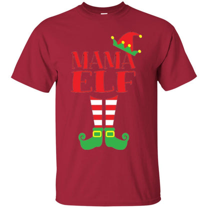 Family Christmas T-shirt Mama Elf T-shirt Cardinal