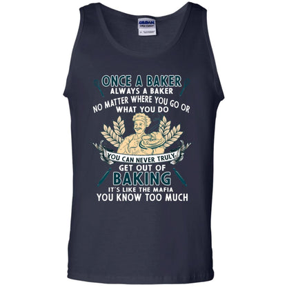 Once A Baker Always A Baker Baking Quote Gift Shirt Navy