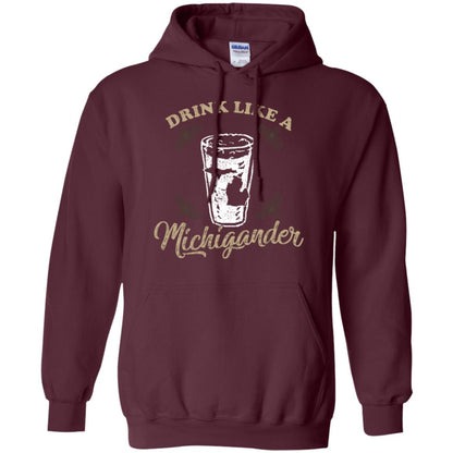 Drink Like Michigander Shirt Maroon