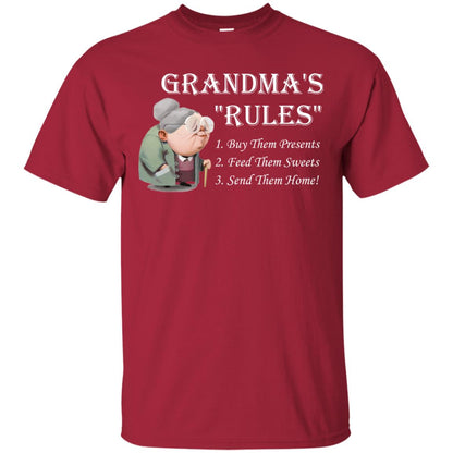 Grandma's Rules Send Them Home Grandmom Shirt Cardinal