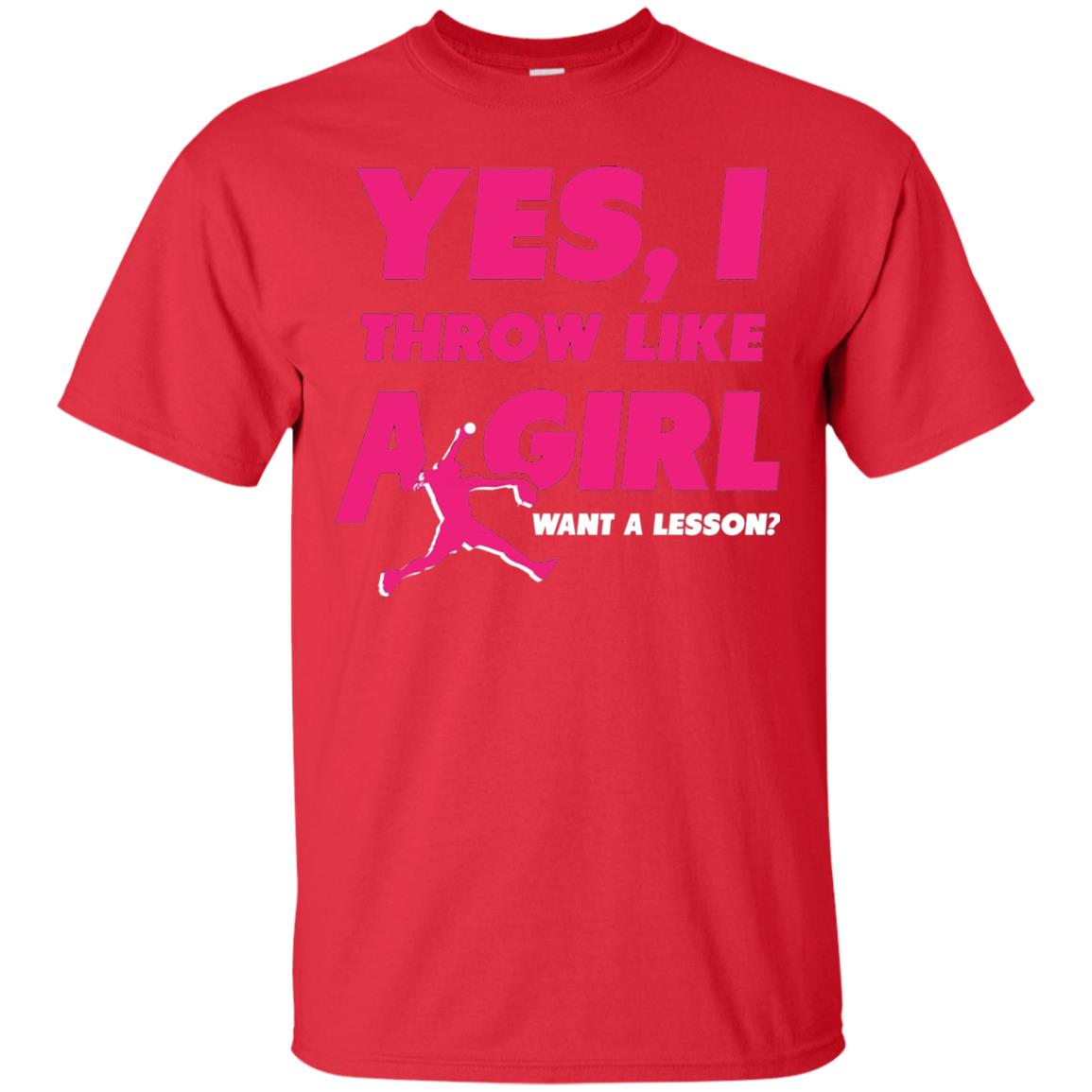 Softball Girl Shirt Throw Like A Girl Red