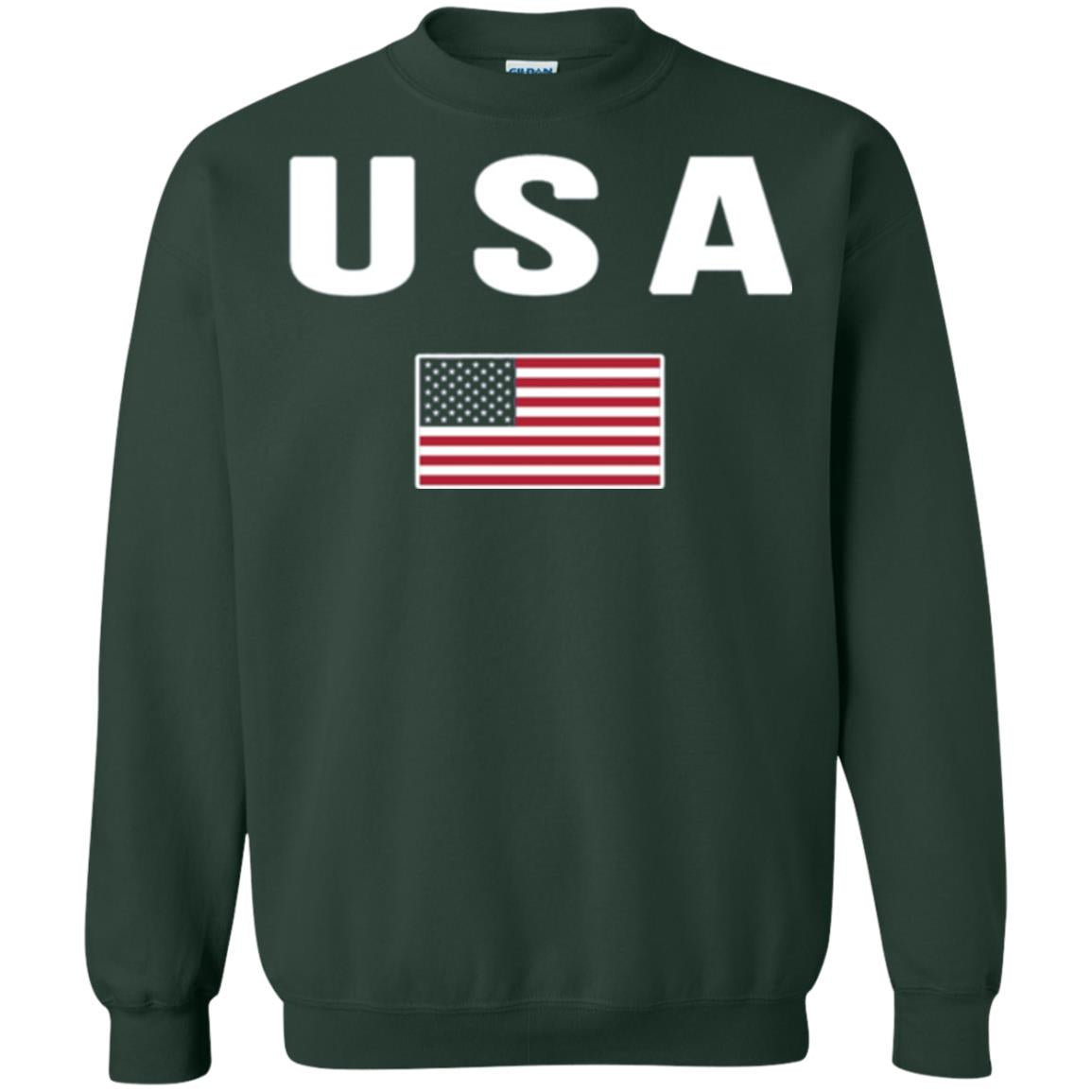 American Flag Us America United States T-shirt Forest Green