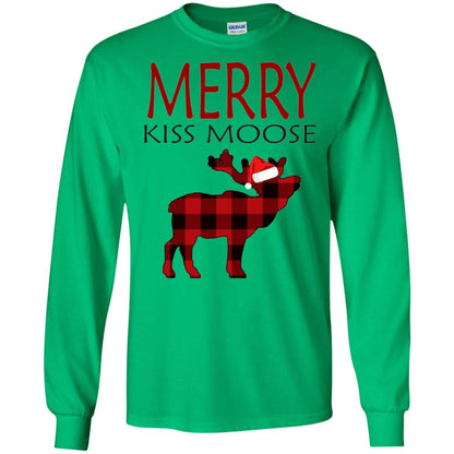Christmas T-shirt Merry Kiss Moose Irish Green