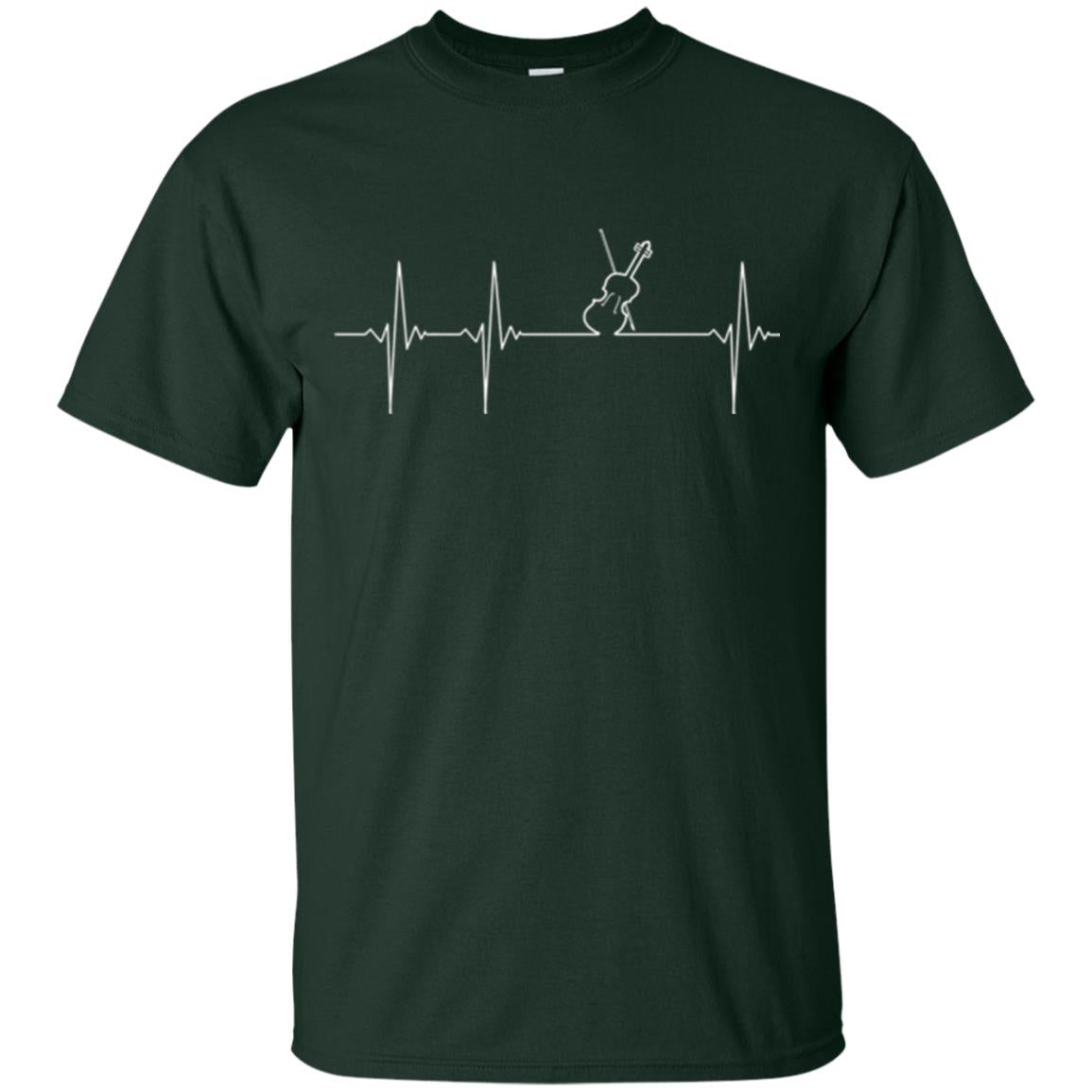 Musician T-shirt Heartbeat Violin - Viola - Cello Forest Green