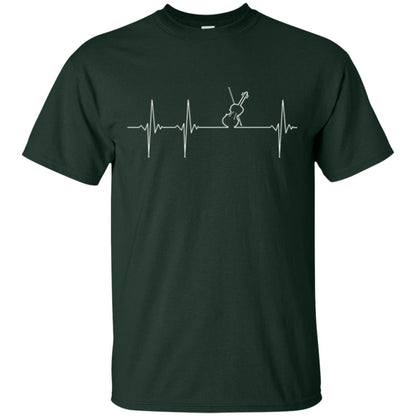 Musician T-shirt Heartbeat Violin - Viola - Cello Forest Green
