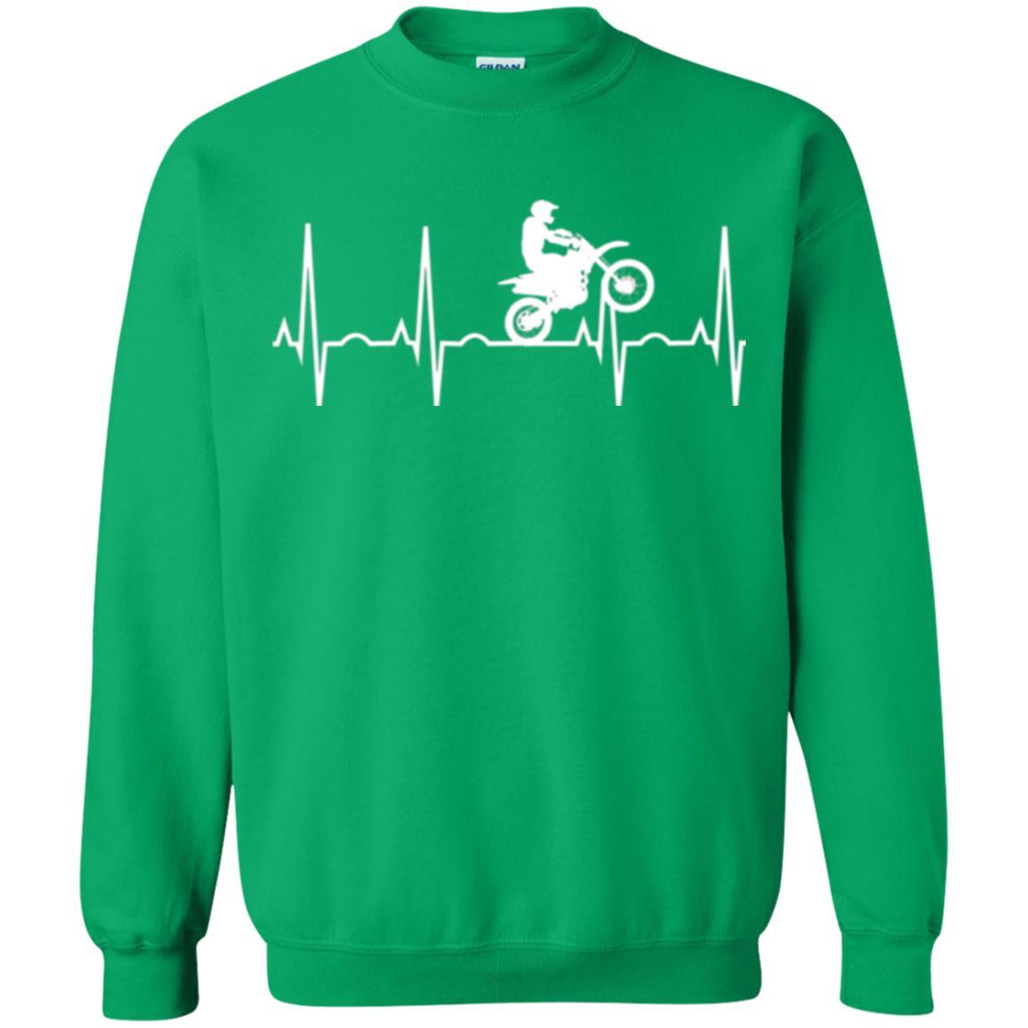 Dirt Bike Rider T-shirt Dirt Bike Heartbeat T-shirt Irish Green