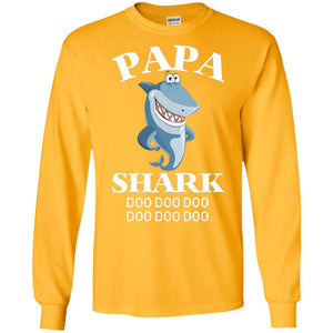 Papa Shark Family Shark ShirtG240 Gildan LS Ultra Cotton T-Shirt