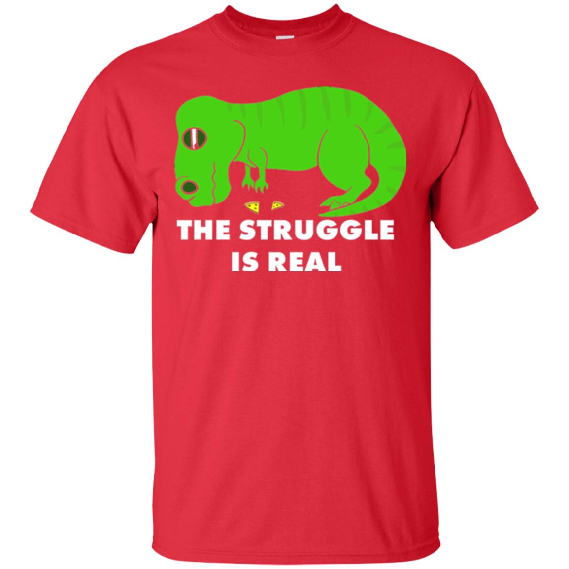 Funny Dinosaus T-shirt The Struggle Is Real Red