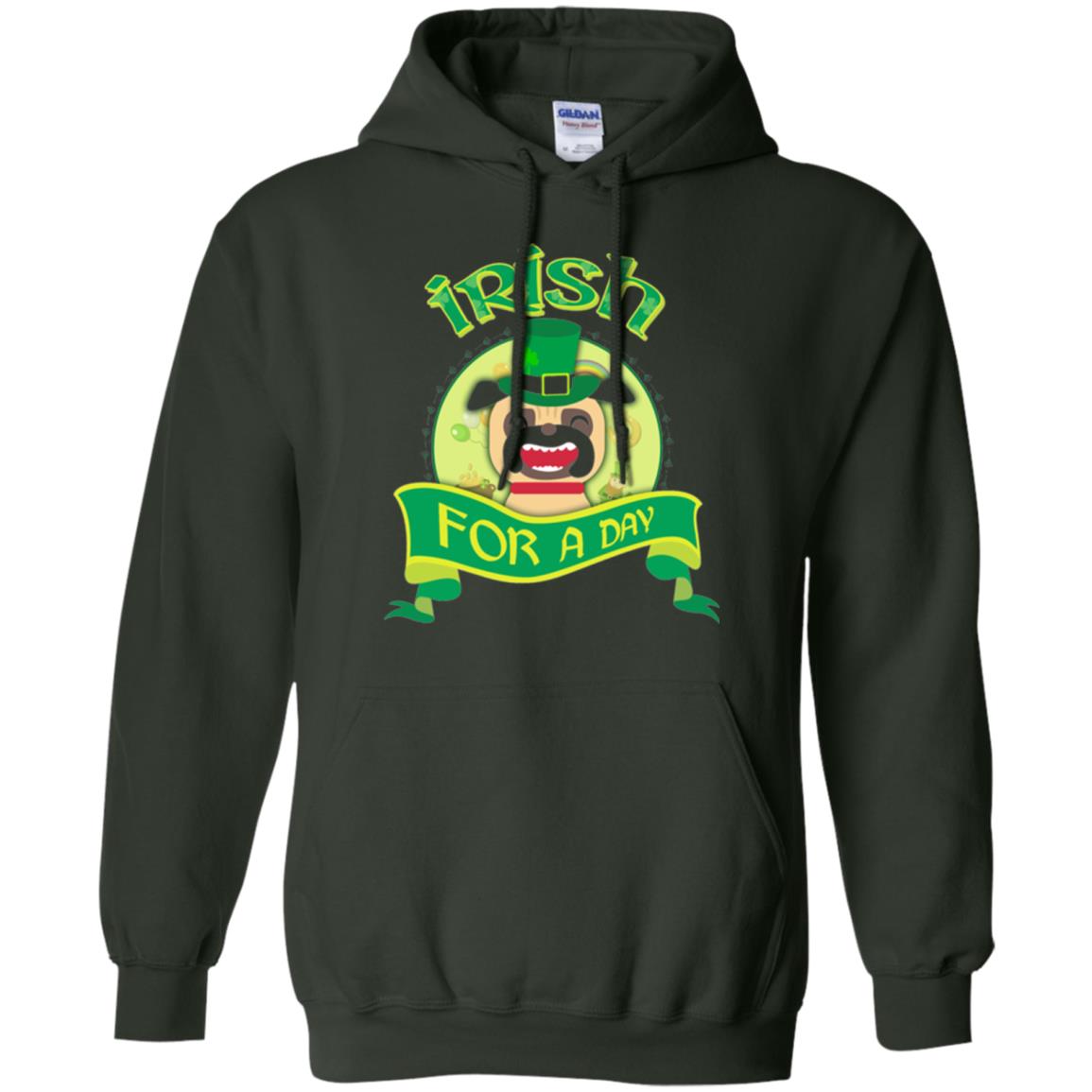 Saint Patrick_s Day T-shirt Amazing I_m Irish Pug Forest Green
