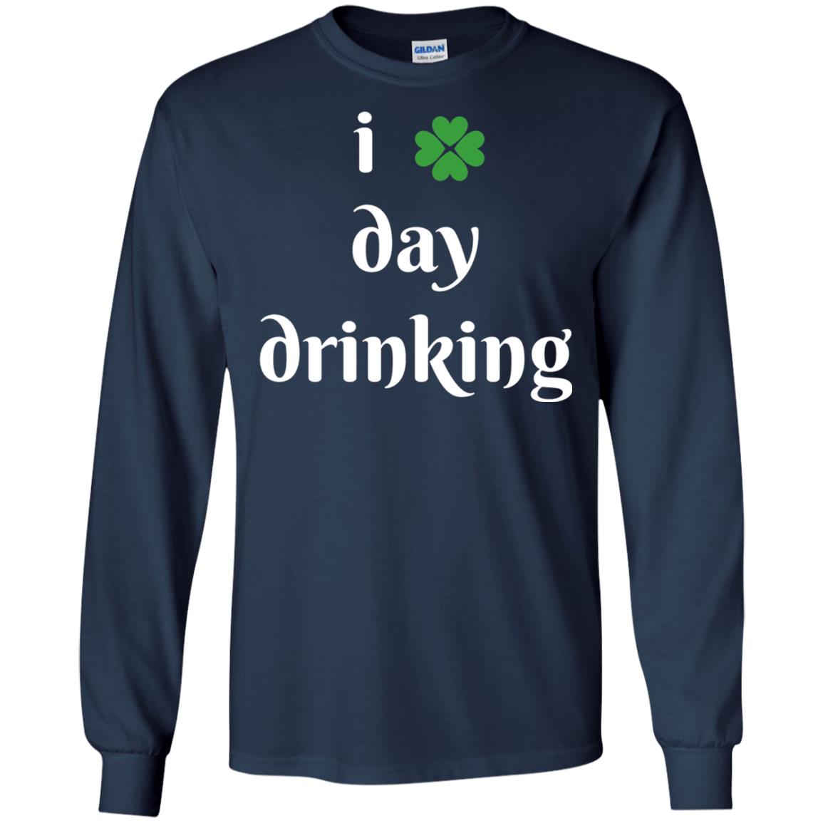 I Day Drinking Funny St Patricks Day T-shirt Navy
