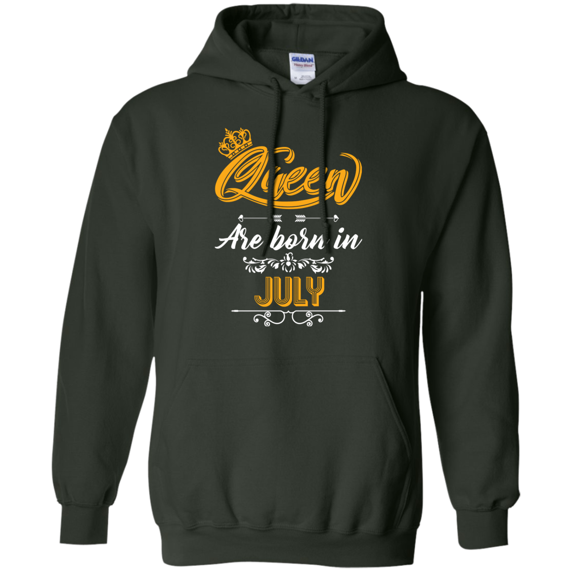 Brithday T-Shirt Queen Are Born In July Forest Green
