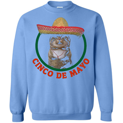 Cinco De Mayo Kitty Cat Funny Cute Meow Sombrero T-shirt Carolina Blue