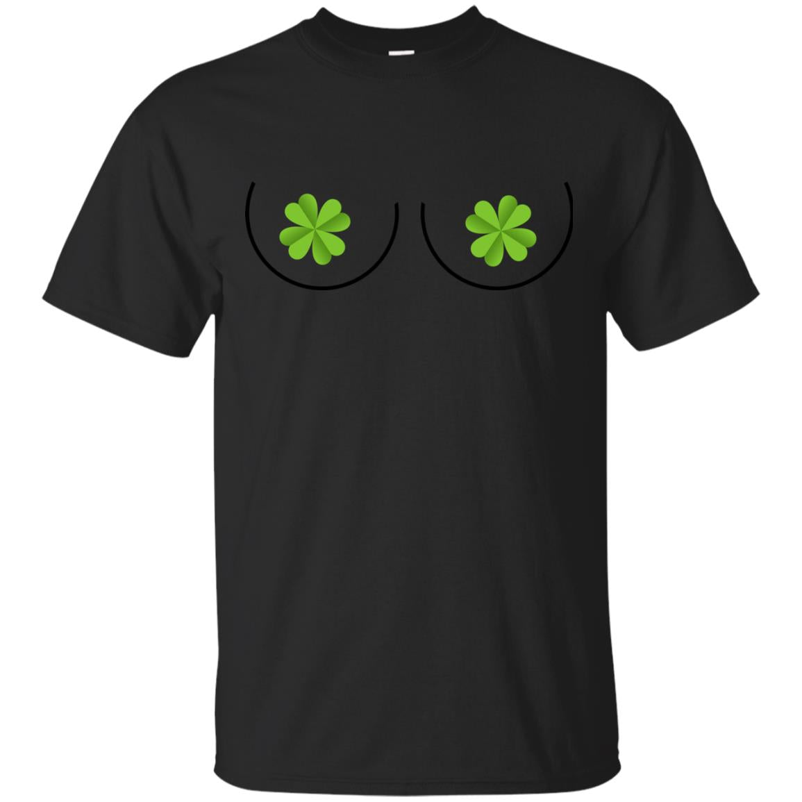 Shamrocks Breast Saint Patrick_s Day T-shirt Black