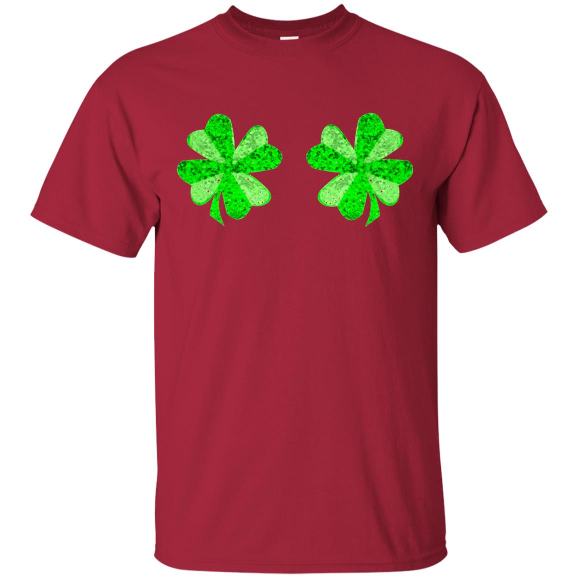 Funny Shamrock Boobs St Patricks Day T-shirt Cardinal