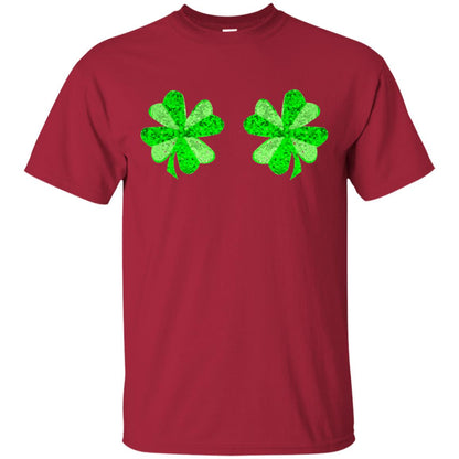 Funny Shamrock Boobs St Patricks Day T-shirt Cardinal