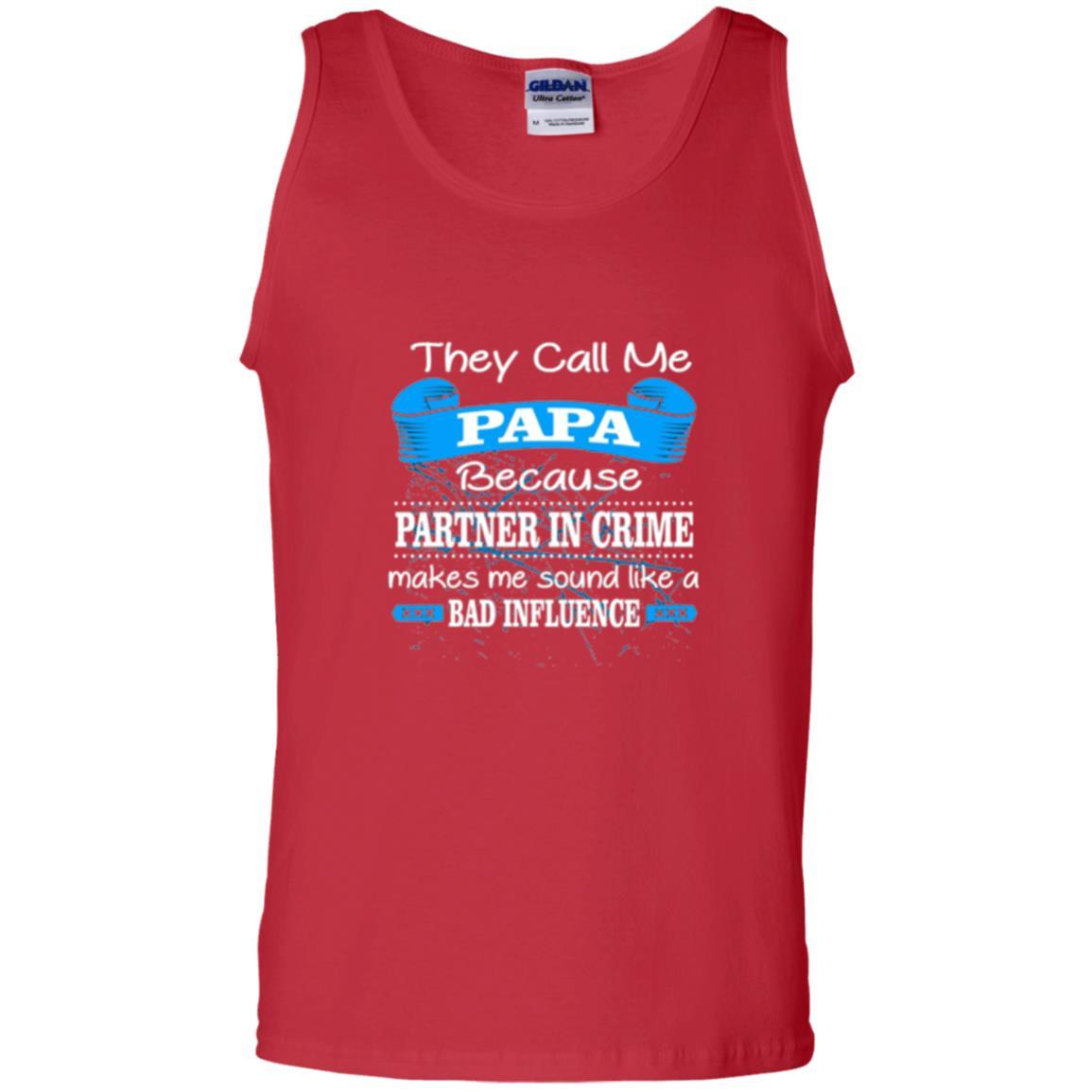 Papa T-shirt Because Partner In Crime Make Bad Influence Red
