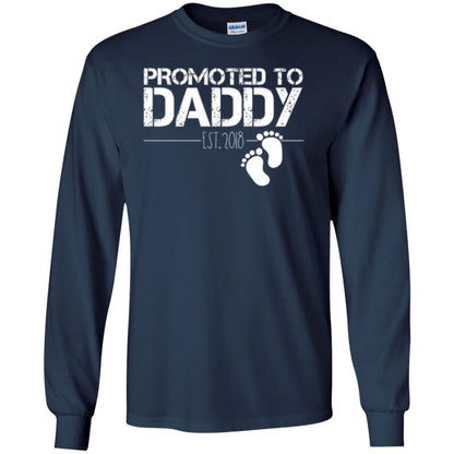 Promoted To Daddy Est 2018 New Daddy T-shirt Navy