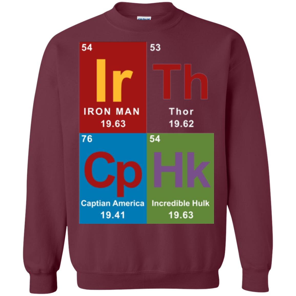 Marvel Avengers Periodic Table Elements T-shirt Maroon
