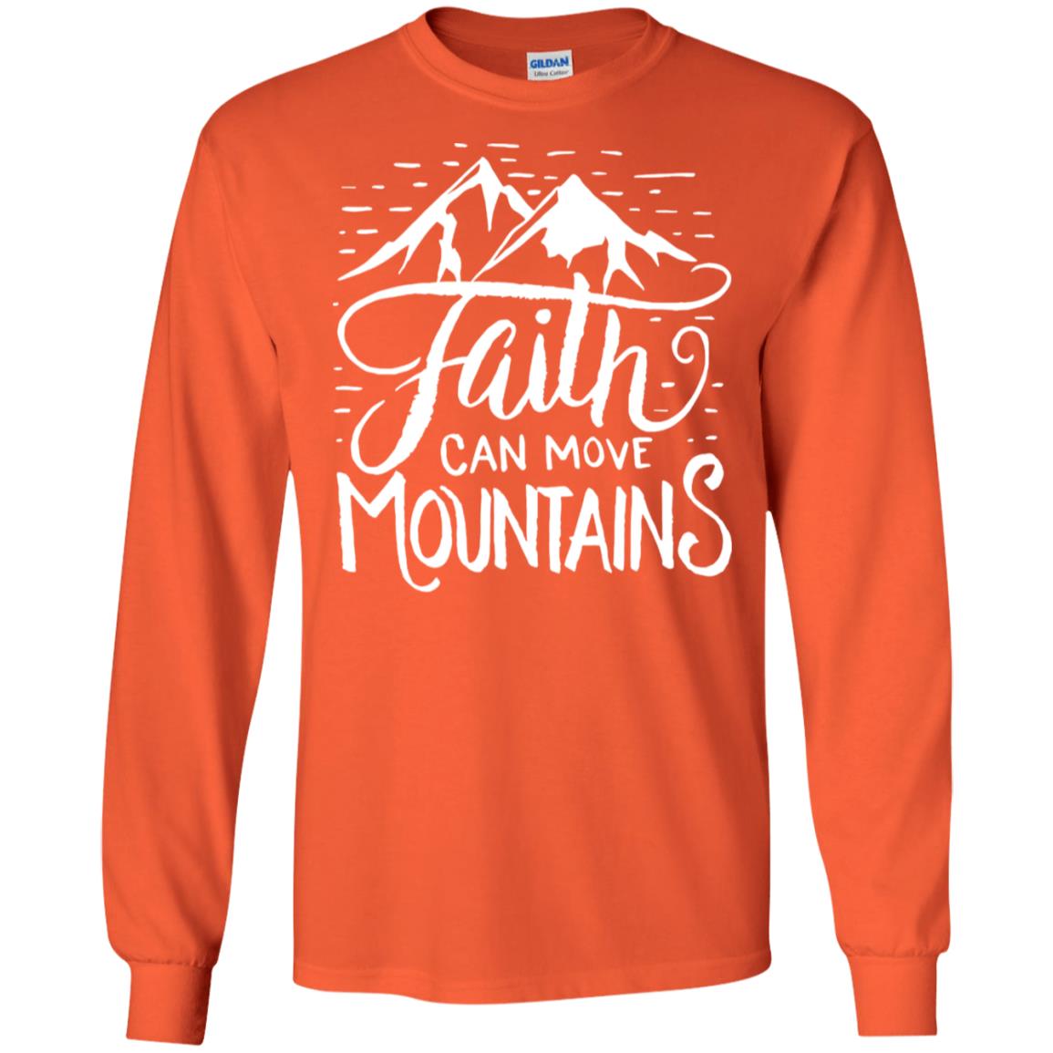 Faith Can Move Mountains Christian Gift Shirt Orange