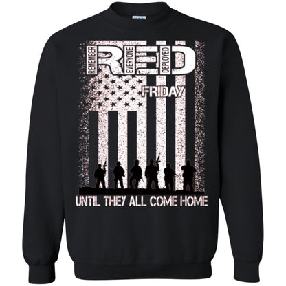 Red Friday Military T-shirt Untill They All Come Home Black