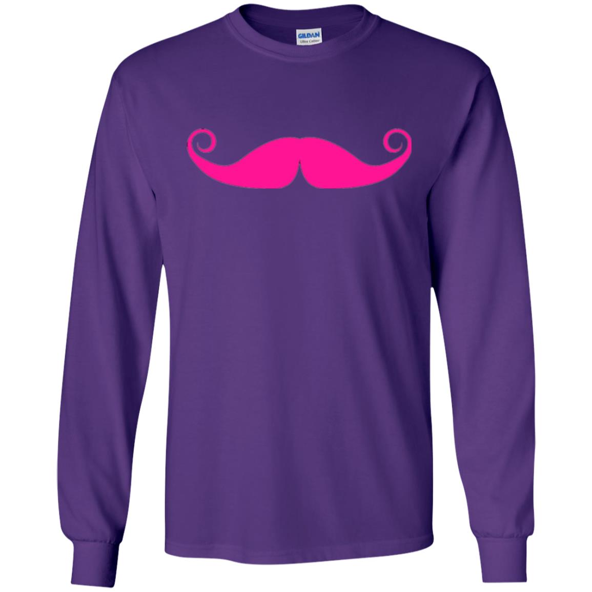 Pink Mustache T-shirt Funny Gift For Men Purple