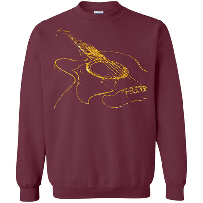 Guitar Gold Guitarist Gift Shirt For Mens Or Womens Maroon