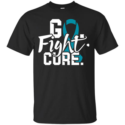 Prostate Awareness Go Fight Cure Blue Ribbon Stars Shirt Black