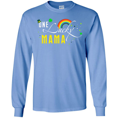 One Lucky Mama St. Patrick_s Day T-shirt Carolina Blue