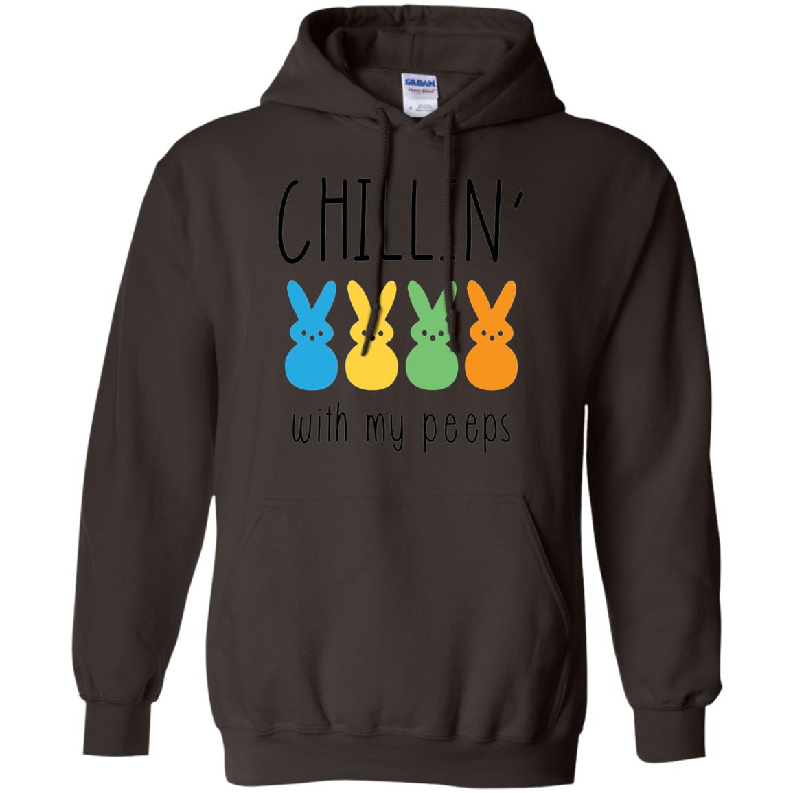 Chillin With My Peeps Happy Easter T-shirt Dark Chocolate
