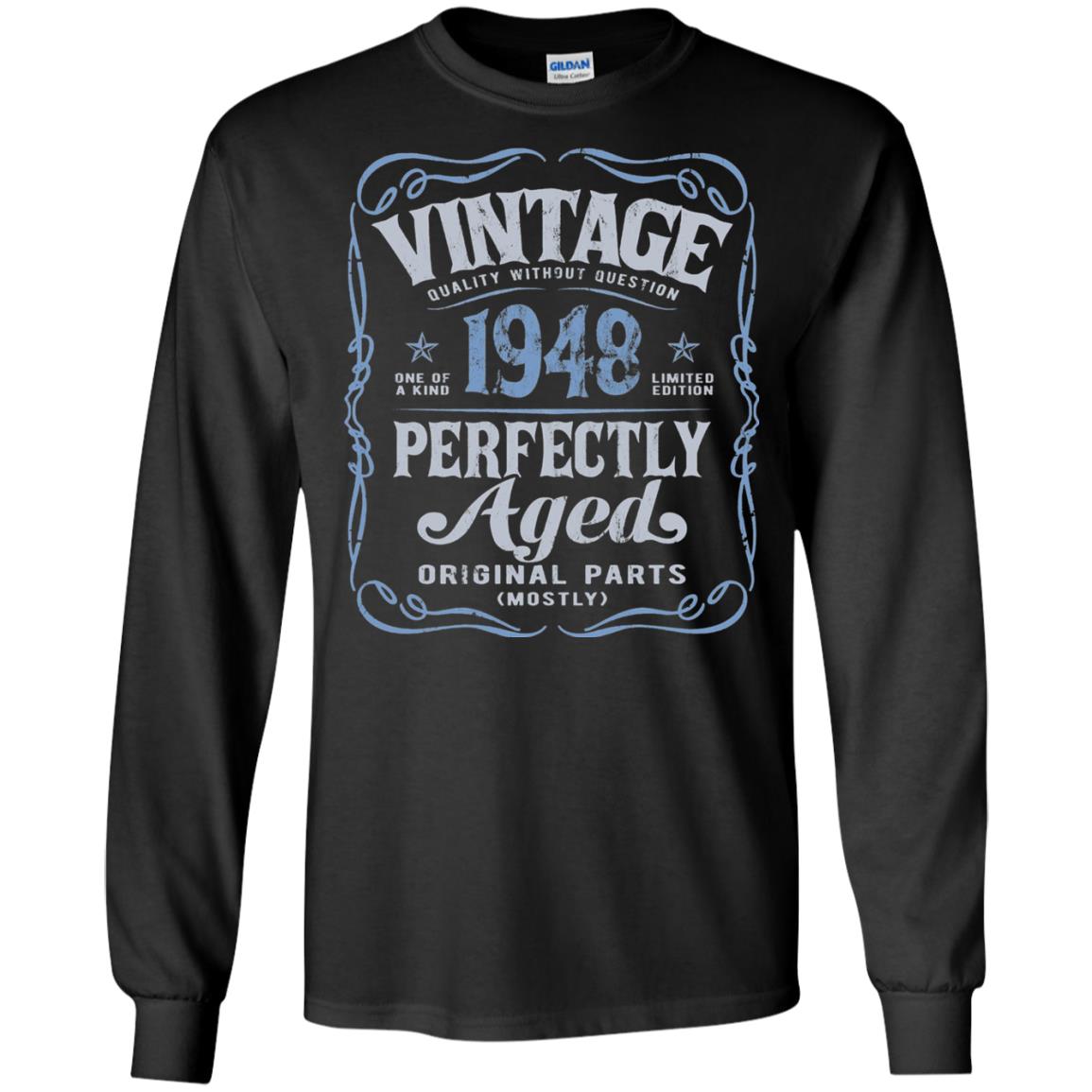 Vintage Made In 1948 70th Birthday Shirt Black