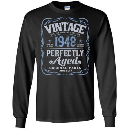 Vintage Made In 1948 70th Birthday Shirt Black
