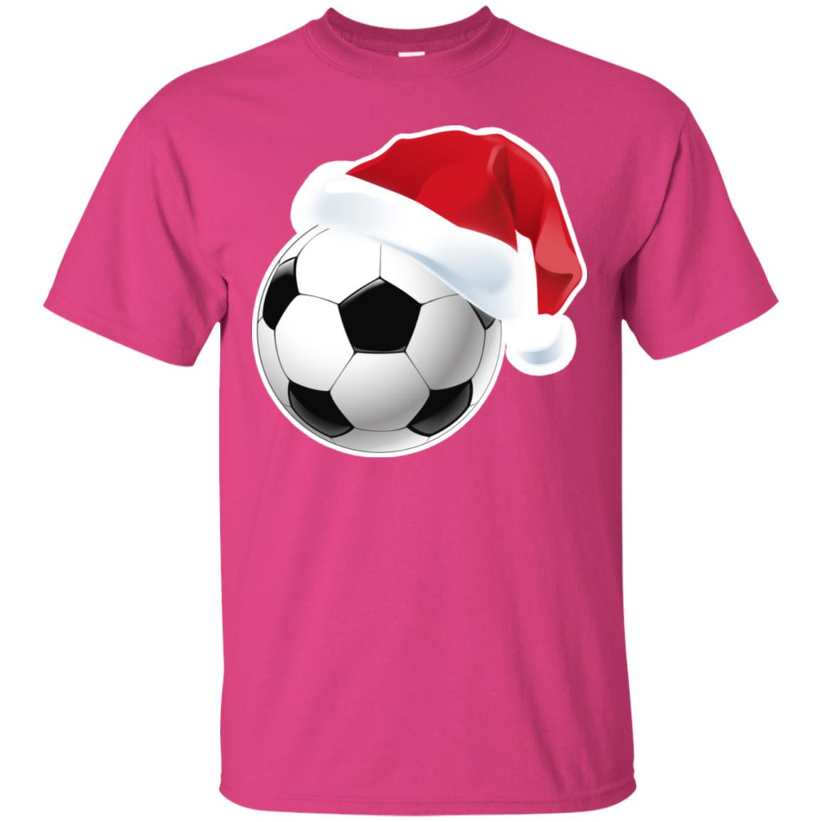 Soccer With Santa Claus Hat X-mas Shirt For Soccer Lovers Heliconia