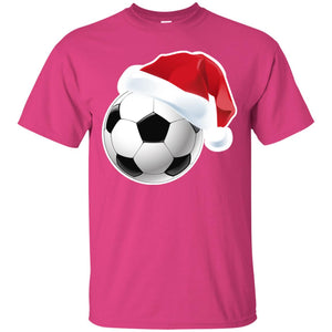 Soccer With Santa Claus Hat X-mas Shirt For Soccer LoversG200 Gildan Ultra Cotton T-Shirt